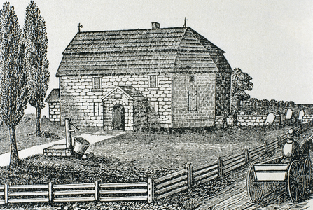 Lutheran Church. Built in 1743. Trappe. United States. Nineteenth-century  engraving.