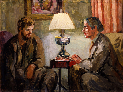 Julian Bell and Roger Fry Playing Chess, c.1930s (oil on canvas)