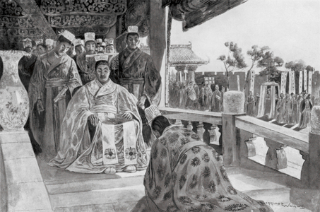 Han Yu presenting his Memorial (litho)