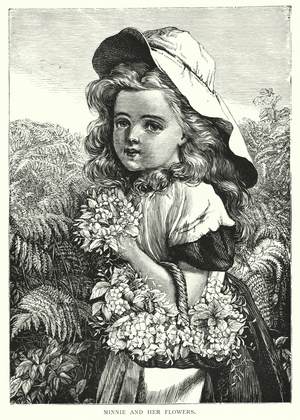 Minnie and her flowers (engraving)