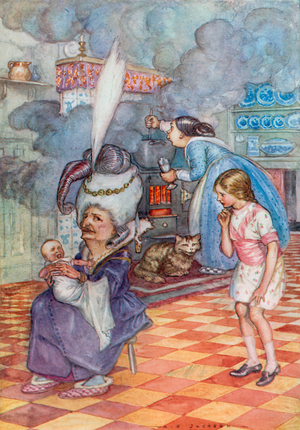 Illustration for Alice in Wonderland (colour litho)