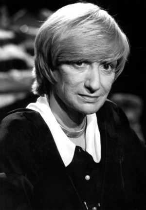 Writer Francoise Sagan on Set of TV Programme June 29, 1992 (b/w photo)