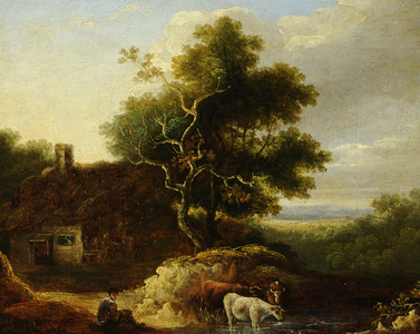 A Wooded Landscape (oil on canvas)