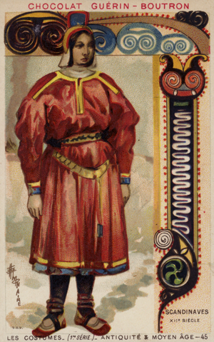 Scandinavian costume, 12th Century (chromolitho)