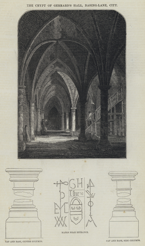 The Crypt of Gerrard's Hall, Basing-Lane, City (engraving)
