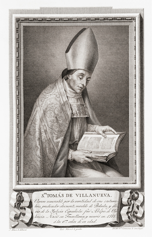 St. Thomas of Villanova, after an etching in Retratos de Los Españoles Ilustres, Madrid, Spain, pub. 1791