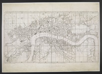 Plan of London, Index sheet 1, A plan of the cities of London and Westminster, and borough of Southwark; : with the contiguous buildings; From an actual survey, / taken by JOHN ROCQUE, Land-Surveyor, and Engraved by John Pine, John Rocque, 1762,