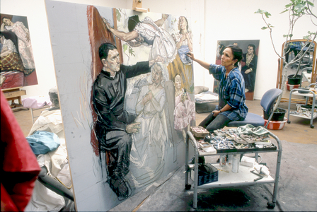 Paula Rego in her studio in 2002 (photo)