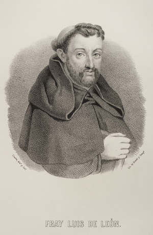 Fray Luis de Leon (1527-1591), Spanish poet, Portrait, Illustration by Llanta, 19th century