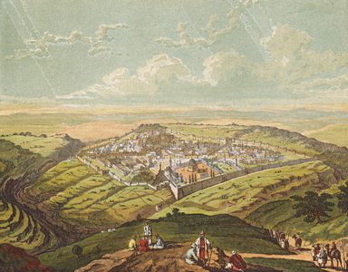 Jerusalem is builded as a city that is compact together (colour litho)