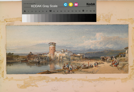 A Sicilian Village, 1879 (watercolour & gouache with white heightening over pencil on paper)