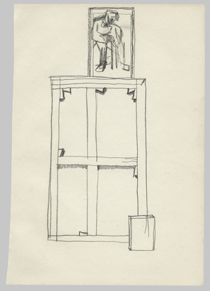 In The Studio, c.1970 (pencil on paper)