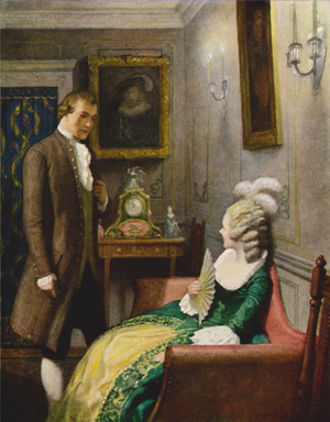 With Eve in London (colour litho)