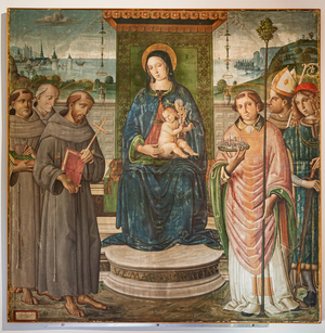 Madonna enthroned with Infant Jesus and Saints, 1498 (tempera on canvas)