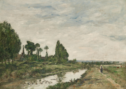 Small canal at Quillebœuf, 1893 (oil on canvas)