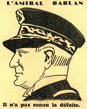 Francois Darlan 1881 1942 Admiral and statesman francais Drawing published in the journal Gringoire in February 1941