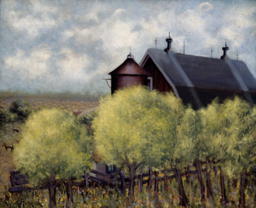 Barn and Silo (oil on canvas)
