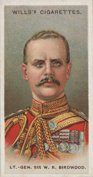 Cigarette card: Lieutenant General Sir William R Birdwood, 1917 (print)