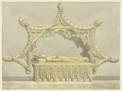 Tomb of Abbot Knowles, in Bristol Cathedral (pencil & w/c on paper)