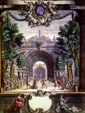 The King's Pleasures, ballet for king Louix XIV in Versailles, 17th century (watercolour)