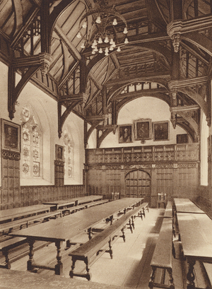 Oxford: Oriel College, The Hall (b/w photo)