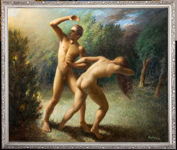 Adam and Eve (oil on canvas)