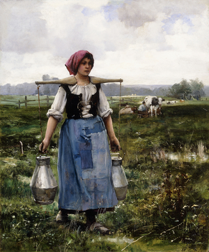 The Milkmaid,  (oil on canvas)