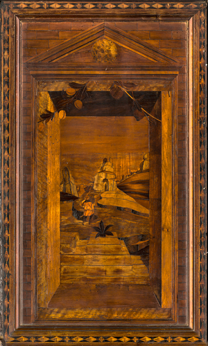 Lignaean Canonical Choir, Inlaid by Giovanni Maria Platina 1484, Superior Stall