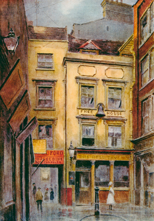 The "Bell" Tavern, Cornhill (colour litho)