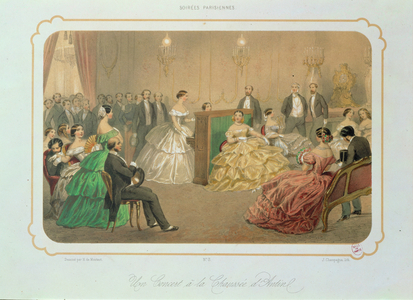 From the series Soirees Parisiennes : A concert at the Chaussee d'Antin … (litho)