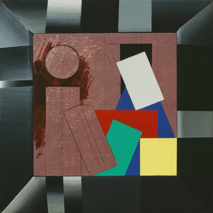 Cabinet Painting, 1991 (acrylic on wood (plywood panel with pine painted frame))