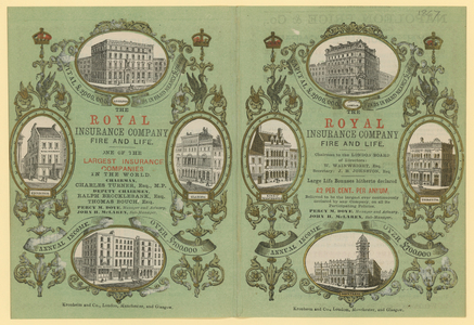 Advertisement for the Royal Insurance Company (colour litho)
