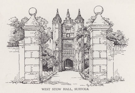 West Stow Hall, Suffolk (litho)