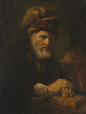 An Old Man in a Fur Cap, 1650-60 (oil on cradled panel)