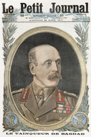 Frontpage of french newspaper "Le Petit Journal" , march 25, 1917: lieutenant general Sir Frederick Stanley Maude (1864-1917)