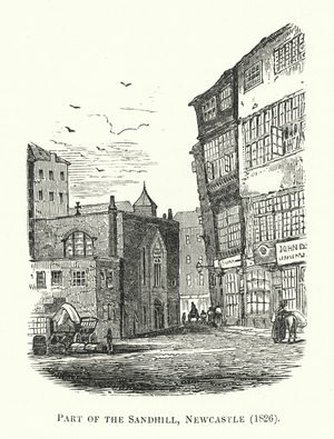 Part of the Sandhill, Newcastle, 1826 (engraving)