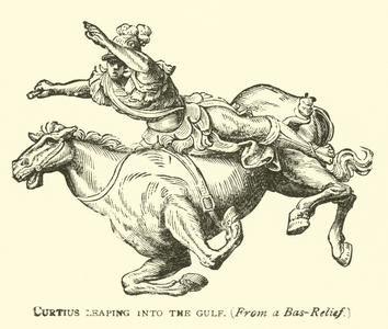 Curtius leaping into the Gulf (engraving)