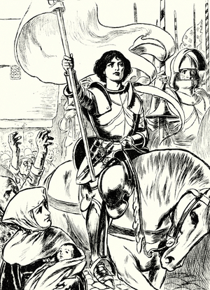 Joan at the head of the army (litho)
