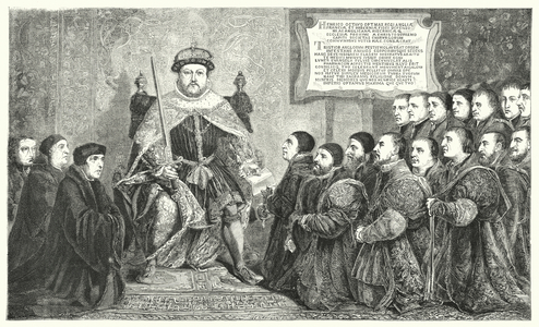 Henri VIII Accordant des Privileges a la Confrerie des Chirurgiens de Londres (engraving)