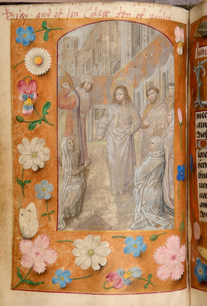 Ms 60 fol.104v Mass for Burial of the Dead, from the Hours of Katherine Bray, c.1480-90 (gouache & bodycolour on vellum)