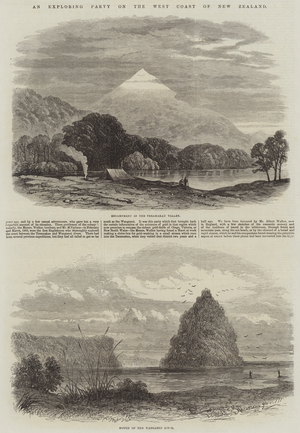 An Exploring Party on the West Coast of New Zealand (engraving)