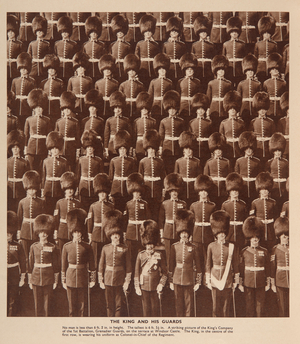King George V and the Grenadier Guards, 1926 (b/w photo)