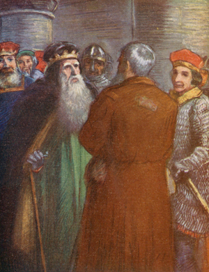 Illustration for stories of Guy of Warwick (colour litho)