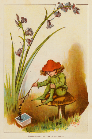 Spring-Cleaning the Blue Bells (colour litho)