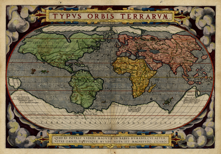 Typus Orbis Terrarum (World Map), 1586 (copper engraving)