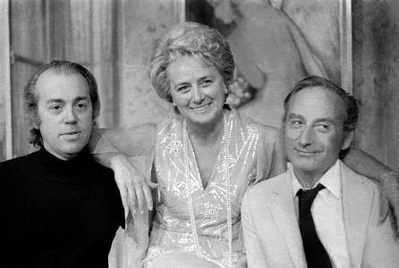 Pierre Barillet, Jacqueline Maillan and Jean-Pierre Gredy During Les Repetitions de La Piece “Folle Amanda aux Bouffes Parisiens Le 8 septembre 1971. Neg: Cx4453 (b/w photo)