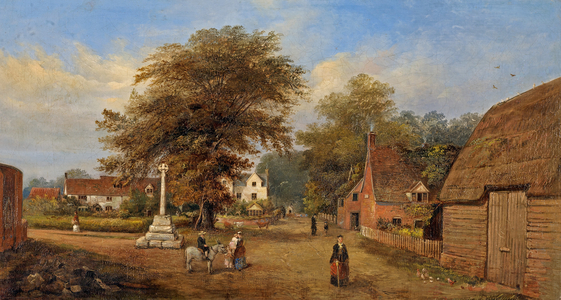 Hempsted Village, Gloucestershire, c.1880 (oil on canvas)
