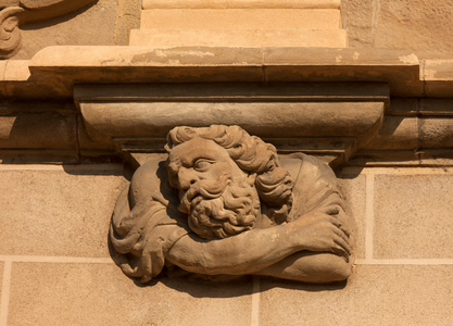Sanctuary (Cova de Sant Ignasi). The church. Exterior. south façade. Detail. A corbel. Baroque. 18th century.