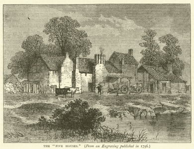 The "Five Houses", from an engraving published in 1796 (engraving)