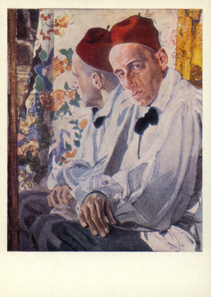 Vsevolod Meyerhold, Russian actor (colour litho)